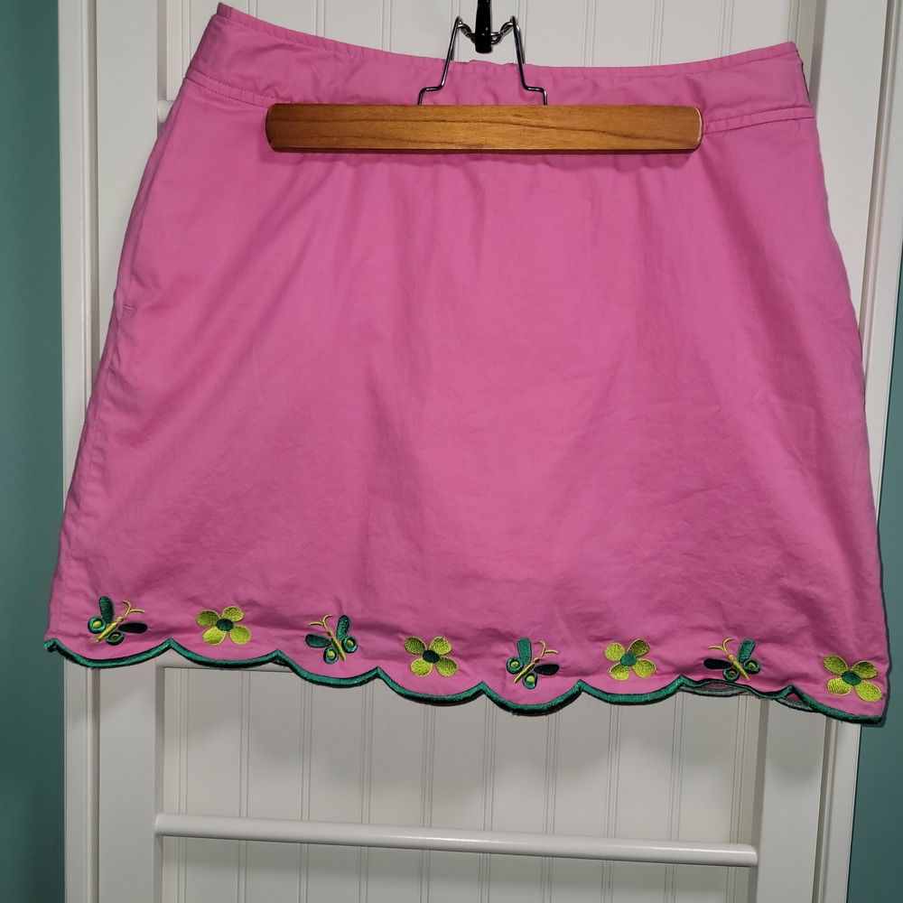 Lilly Pulitzer Pink Embroidered Golf Skort Size 6